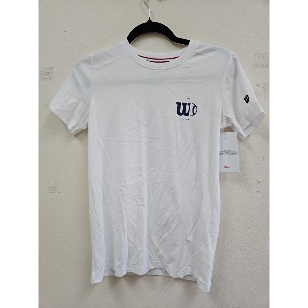 Wilson Boys Short Sleeve T Shirt Logo Print Crew Neck Size Large NWT